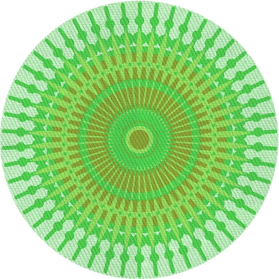 Ahgly Company Indoor Round Patterned Green Snake Green Area Rugs, 8' Round