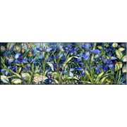 Ceramic Tile Mural - Blue Iris - by Kathleen Parr McKenna - Kitchen backsplash / Bathroom shower