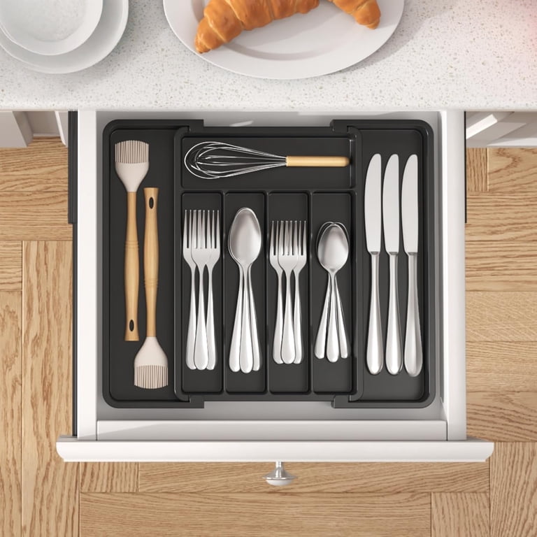 Behome Expandable Kitchen Drawer Organizer, Black photo 7