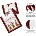 thumbnail image 4 of Christmas Gnome Table Runner Red Buffalo Check Plaid Snowflakes Table Runner Seasonal Winter Xmas Holiday Dresser Scarves Decorations for Kitchen Dining Wedding Party 13 x 90 Inch, 4 of 7