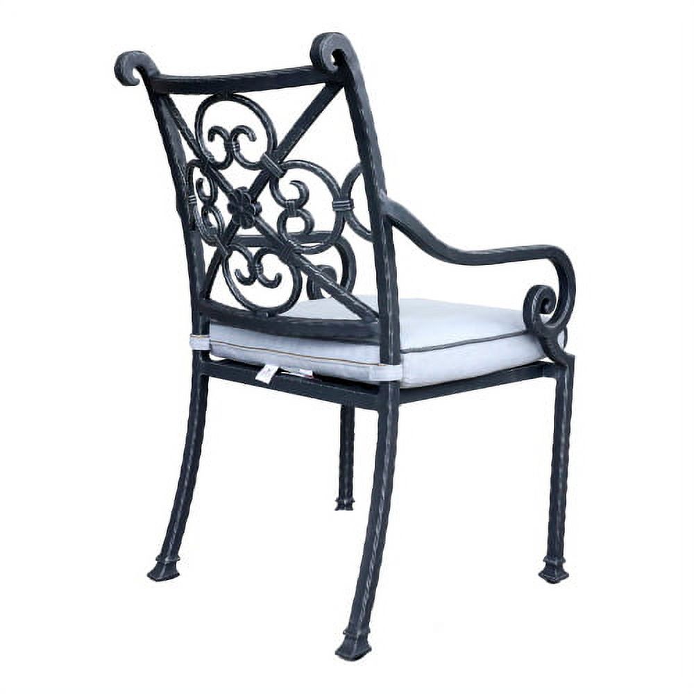 2 Piece Patio Dining Chairs, Aluminum Cushioned Chairs with Cushions, Outdoor All-Weather Cast Aluminum Chairs, Patio Bistro Dining Chair for Garden Deck Backyard, Black - image 5 of 6