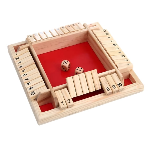 BESTSKY Wooden Board Game Shut The Box Dice Game For 2-4 Players Dice Party Club Drinking Games for Adults Families
