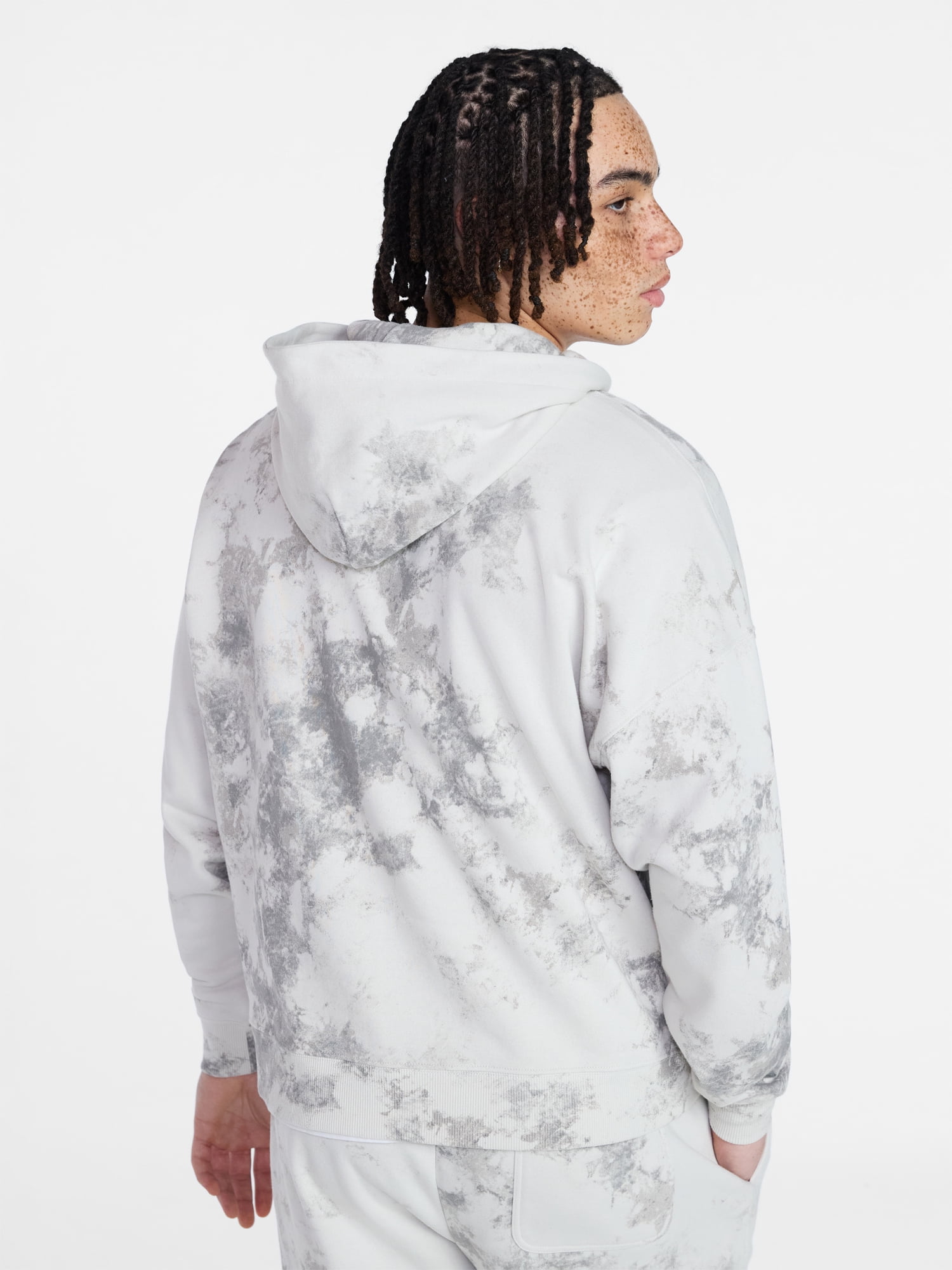 No Boundaries Zip Hoodie with Long Sleeves, Men's XS-4XLT