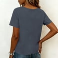 thumbnail image 6 of Perfectbot Women's V Neck Short Sleeve Blouse, Button Pleated Front Daily Tops, Summer Casual Shirt, 6 of 8