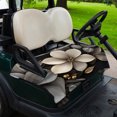 thumbnail image 2 of Golf Cart Seat Covers for 2 Seater,Gold Black Flower Microfiber Cart Seat Towel Blanket,Blossoming Botanical Prints Leaf Absorbent Breathable Non Slip Bench Seats Protector for Golf Course 51"x31", 2 of 9