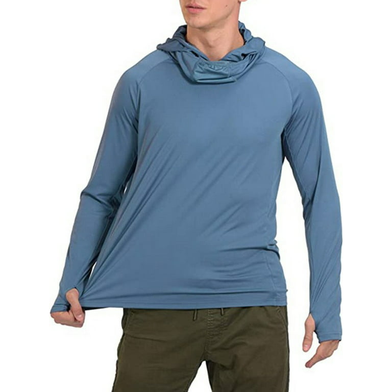 Inadays Men's UPF 50+ Sun Protection Hoodie Shirts Long Sleeve SPF