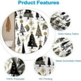 thumbnail image 5 of Christmas Decor Shower Curtain for Bathroom 72x72inches Christmas Trees Shower Curtain Set with Hooks Black Gold Grey X-mas Trees Waterproof Fabric Shower Curtains, 5 of 6