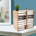 thumbnail image 3 of Wooden File Organizer 18 Compartments Paper Tray with Adjustable Shelves for Home Office School, 3 of 14