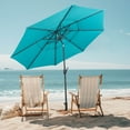 thumbnail image 2 of Costway 10 ft 3-tier Vented Patio Umbrella Large Market Table Umbrella Outdoor Sun Shade Turquoise, 2 of 10