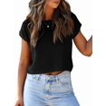 thumbnail image 3 of Women'S Summer Cropped Sweater Vest Trendy Cap Sleeve Crop Tops Crew Neck Loose Knit Tank Top Black XL, 3 of 7
