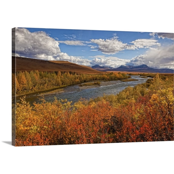 Great BIG Canvas | "Upper Blackstone River Flowing North Along The Demspter Highway In Autumn, Yukon Canada" Canvas Wall Art - 30x20