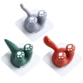 thumbnail image 3 of 3pcs Punch Free Toothbrush Hooks Animal Shape Plastic Self Adhesive Holder Multi-functional Plug Hooks, 3 of 10