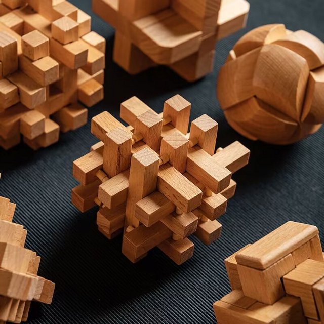 Rompecabezas 3D Montessori de madera para niños y adultos puzle de Kong Ming Lock Lu Ban Lock IQ Brain Teaser juguete educativo para niños