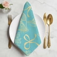 thumbnail image 2 of Ocean Conch Shell Cloth Napkins, Coastal Seahorse Coral Bows Vintage Blue Washable and Reusable Dinner Napkins Set of 4, Table Napkin for Kitchen Party Birthday Wedding Hotel Housewarming 20"x20", 2 of 9