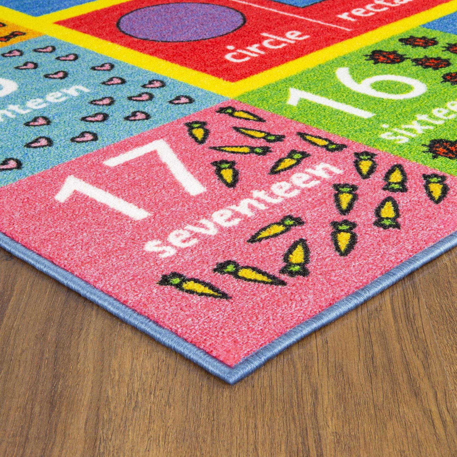 KC Cubs Playtime Collection Math Symbols, Numbers and Shapes Educational Learning & Game Area Rug Carpet for Kids and Children Bedrooms and Playroom