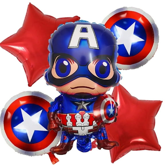5 PCS Superhero Balloons Captain America Balloons Birthday Party Balloon Birthday party decoration