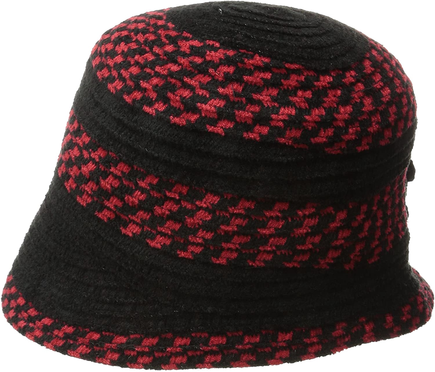 Chenille Flower And Jewel Cloche Hat 