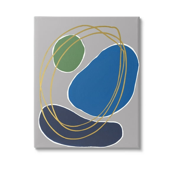 Stupell Industries Oblong Geometric Shapes Abstract Painting Gallery Wrapped Canvas Art Print Wall Art, 16 x 20