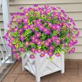 thumbnail image 3 of ZOELNIC 6 PCS Outdoor Artificial Plant Flower UV Resistant Fake Stems Plants, Faux Shrubs Outdoor Greenery Plastic Plants for Outside Garden Porch Window Home Wedding Farmhouse Patio Decor, Fuchsia, 3 of 7
