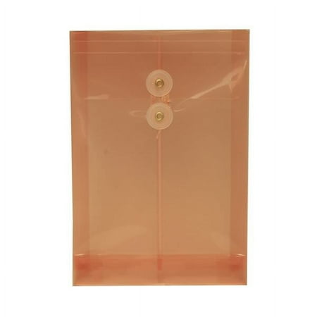 UPC: 0700112156595 | JAM Paper Plastic Envelopes with Button & String Tie Closure  6 1/2 x 9 1/4  Peach  12/pack
