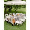 thumbnail image 3 of Outdoor Tablecloth with Umbrella Hole and Zipper, Fall Rectangle Table Cloth 60x84 Inch Waterproof Tablecloth, Orange Green Pumpkins Thanksgiving Bird Leaf Picnic Table Cover for Patio Camping, 3 of 7