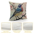 thumbnail image 4 of Almond Blossom Throw Pillow Cushion Cover, Sparrow Perching on a Japanese Sakura Tree Branch with Blurred Background, Decorative Square Accent Pillow Case,, Multicolor, 4 of 5