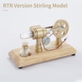 thumbnail image 4 of TFixolHot Air Stirling Engine Electricity Generator Motor Model with LED Light Flywheel Design Science Experiment with Wooden Base DIY Education Toy for Teacher Adults Kids School Office Decor LL-007-, 4 of 7