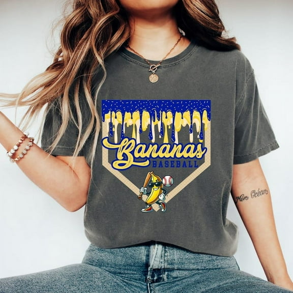 Bananas Funny Baseball T-Shirt, Jersey Style Sports Fan Gift, Custom Graphic Tee, Hoodie or Long Sleeve Shirt, Gift for Him or Her BTO06