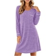 thumbnail image 4 of Sheghy Fall Long Sleeve Relaxed Flowy Maxi Long Dresses for Women Purple, 4 of 7