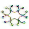 thumbnail image 6 of HOOUN 10PCS Stainless Steel Horseshoe Bar Lip Nose Septum Ear Ring Stud Piercing Se:yq-MultiColor-8mm, 6 of 9