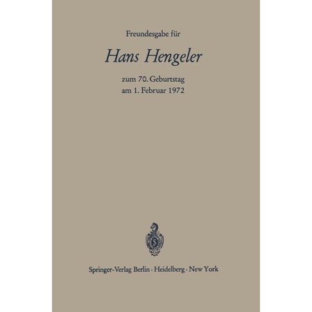ISBN 9783540057130 product image for Freundesgabe Für Hans Hengeler Zum 70. Geburtstag Am 1. Februar 1972 (Paperback) | upcitemdb.com