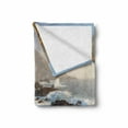 thumbnail image 2 of Big Sur Soft Flannel Fleece Throw Blanket, Panorama Photo of California Sunrise in Rocky Clift and Waves in Rough Ocean, Cozy Plush for Indoor and Outdoor Use, 60" x 80", Multicolor, by Ambesonne, 2 of 6