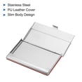 thumbnail image 4 of Uxcell 3.7x2.4x0.3 Inch PU Leather Name Cards Case Alloy Business Card Holder Red, 4 of 5