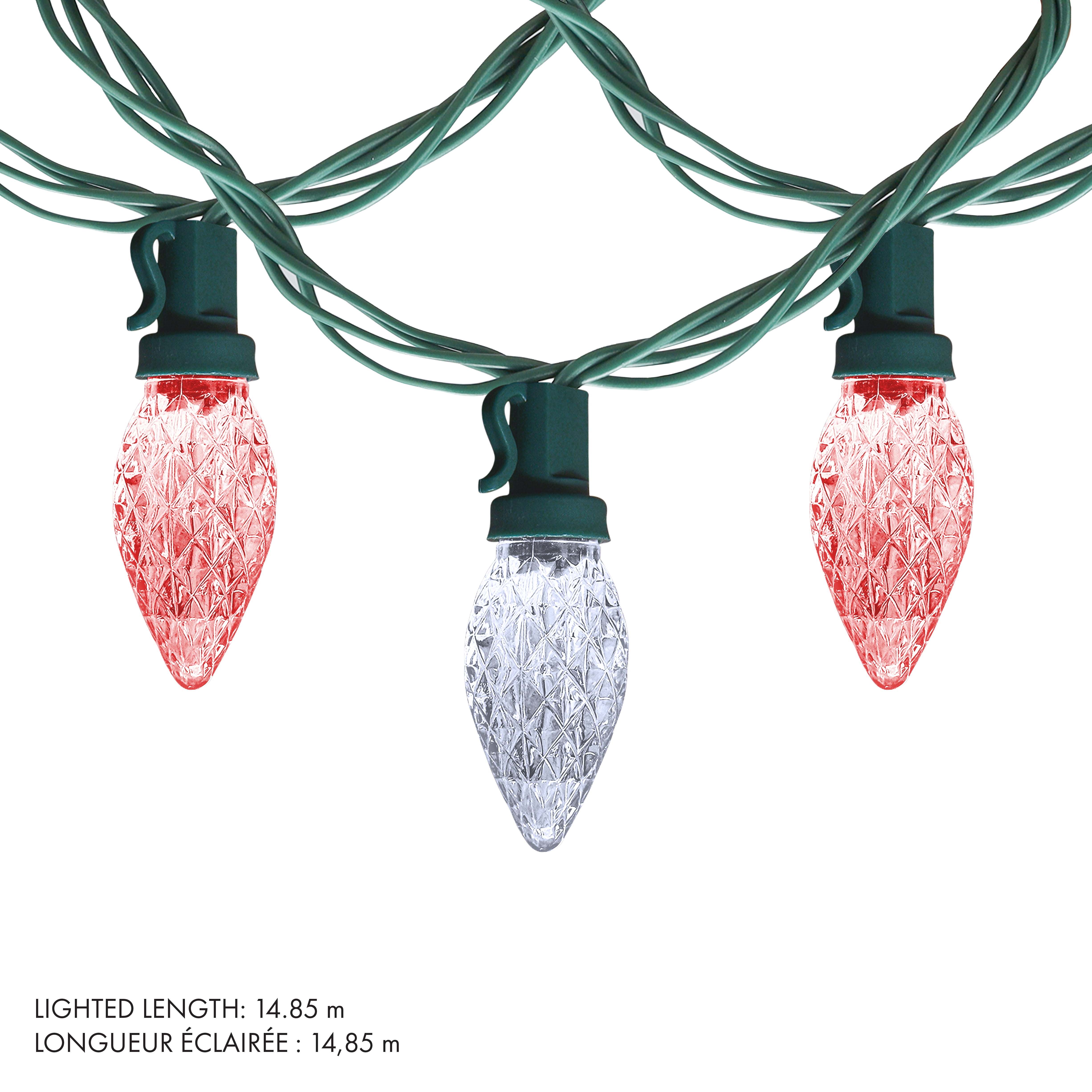 Danson Décor 100 C7 Plug In LED String Light, Red/ White