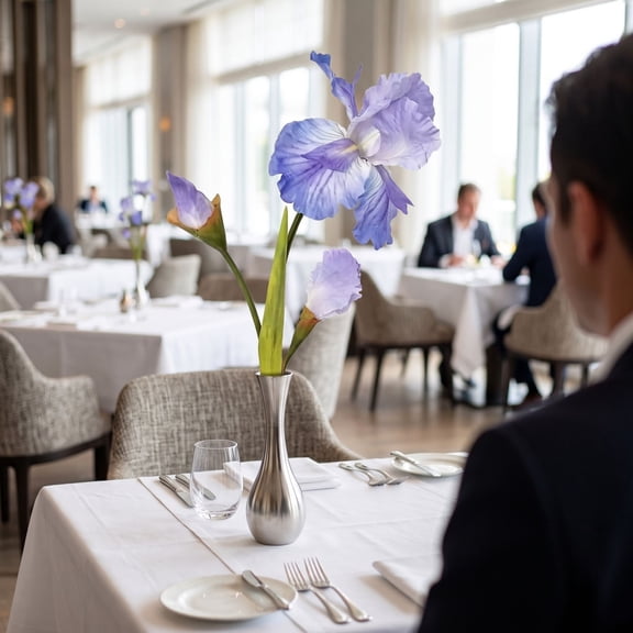 YFGEFTR Artificial Iris Flowers, Real Touch Long Stems Iris Flower Fake Flowers for Vase Arrangement/Home/Wedding/Dining/Table Centerpiece Decor (31.5'', No Vase)