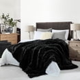 thumbnail image 1 of Luxury Plush Faux Fur Throw Blanket, Long Pile Brown with Black Tipped Blanket, Super Warm, Fuzzy, Elegant, Fluffy Decoration Blanket Scarf for Sofa, Armchair, Couch and Bed, 50''x 60'', 1 of 7