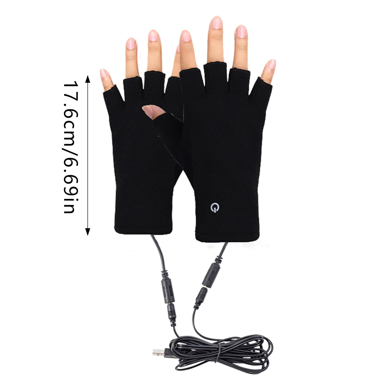 USB Rechargeable Heated Gloves Fingerless Electric Heating with Touchscreen Capability, Winter Hand Warmer Gloves for Outdoor Work Cycling Skiing, Half Finger Heating Gloves for Men Women