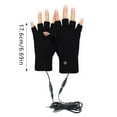 thumbnail image 2 of USB Rechargeable Touchscreen Compatible Winter Heating Gloves Thermal Half Finger Design Warm Lined Cycling Motorcycle Outdoor Sports Handwear, 2 of 4