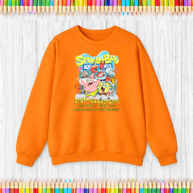 Squarepants Chandail en Molleton Graphique 25e Anniversaire Animation Rétro jusqu'à 5TG