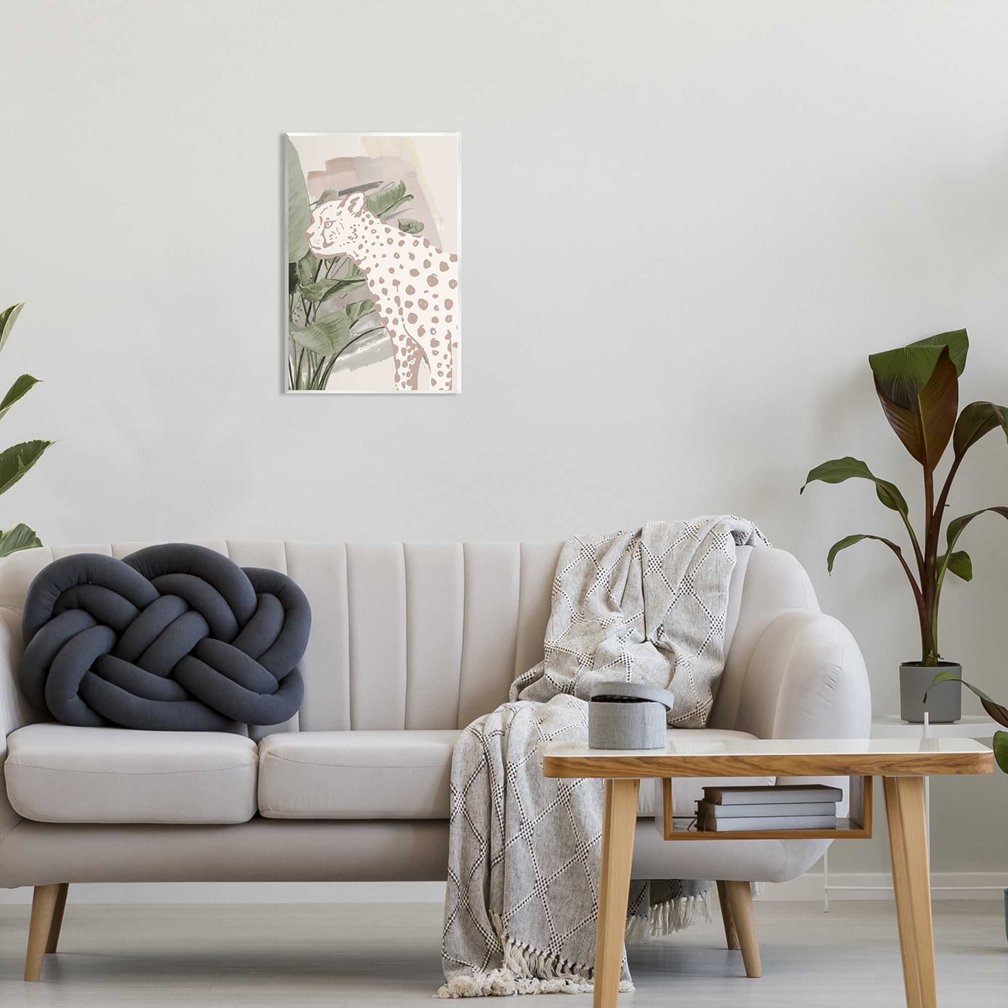 Stupell Industries Modern Cheetah & Palms Animals & Insects Painting Unframed Art Print Wall Art, 13 x 19