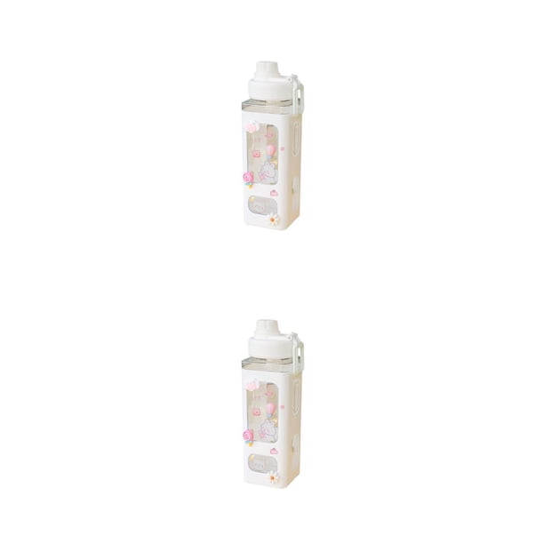 Soidarity Botella de agua con pegatinas de pajita, taza para beber jugo de 700ML de capacidad, taza escolar encantadora, chica, novias, pareja, Type1 NO1