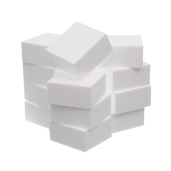 Crafare 4X4X2 Inch Craft Foam Blocks 12 Pack Polystyrene Foam Square Blocks for School Art Modeling Projects Sculptures,Floral Arrangements Wedding Table Centerpieces