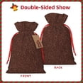 thumbnail image 2 of Pofeuu Dark Brown Glitter Print Burlap Bags with Drawstrings Drawstring Gift Bags Pouch Bag for Thankgiving Birthday Party Gift Wrapping Treats and Party Favors-Medium, 2 of 9
