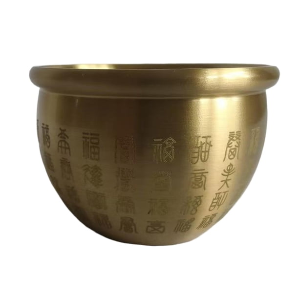 Cuenco Fengshui de latón Feng Shui tallada a mano Bai Fu para Cuenco Fu