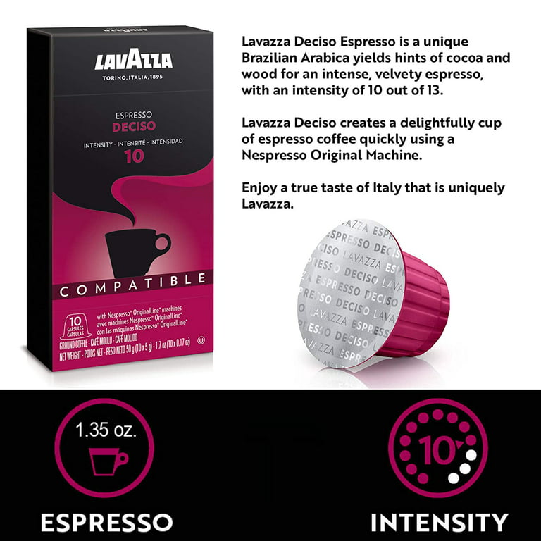 LavAzza Nespresso Compatible Espresso Capsules Delicato 4, 10pk