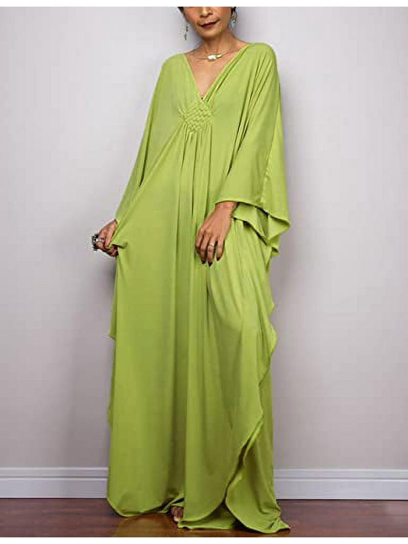 white christmas dresses Printed Kaftan Long Dresses Online | V-neck Dress main image 1