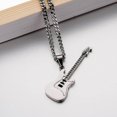 thumbnail image 4 of Creative Stainless Steel Guitar Pendant Necklace Creative Musical Instrument Necklace Men's Ornament, 4 of 5