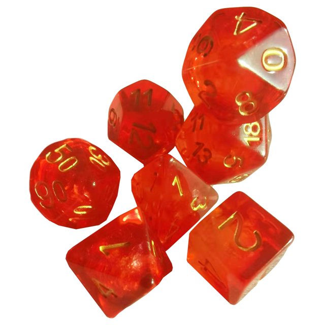 Milaget Ensemble de dés Polyédriques en Résine dés de Jeu de Rôle dés de Divertissement Ensemble de dés Jeux de Rôle pour Monde Jeux de Société Jeux RPG Rouge