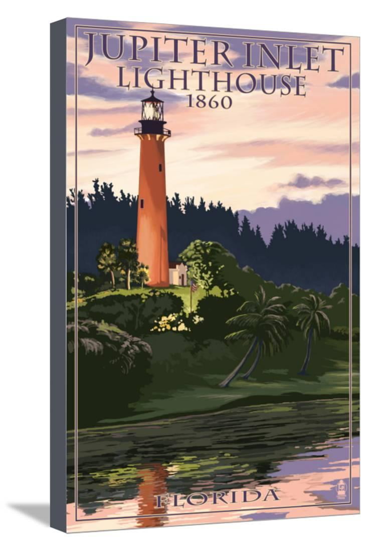 Jupiter Inlet Lighthouse Jupiter, Florida Stretched Canvas Print Wall Art By Lantern Press