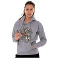 thumbnail image 4 of Never Give Up Fight Skull Tattoo Unisex Plus Fleece Graphic Hoodie Brisco Brands 3X, 4 of 5